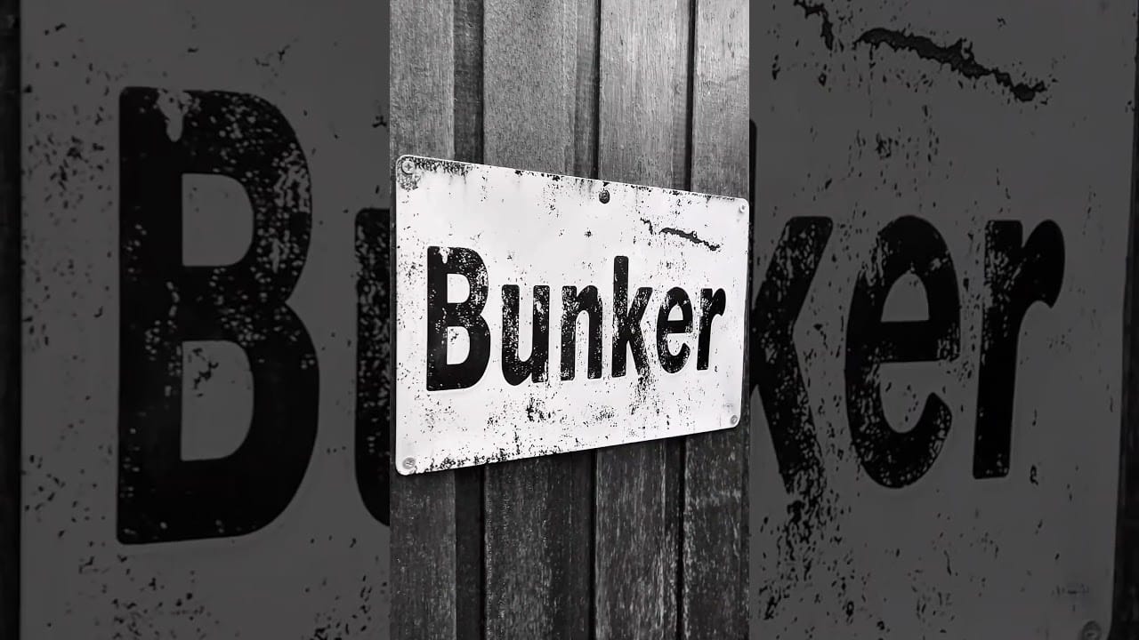 Het verweerde 'Bunker'-bord van escaperoom De Bunker